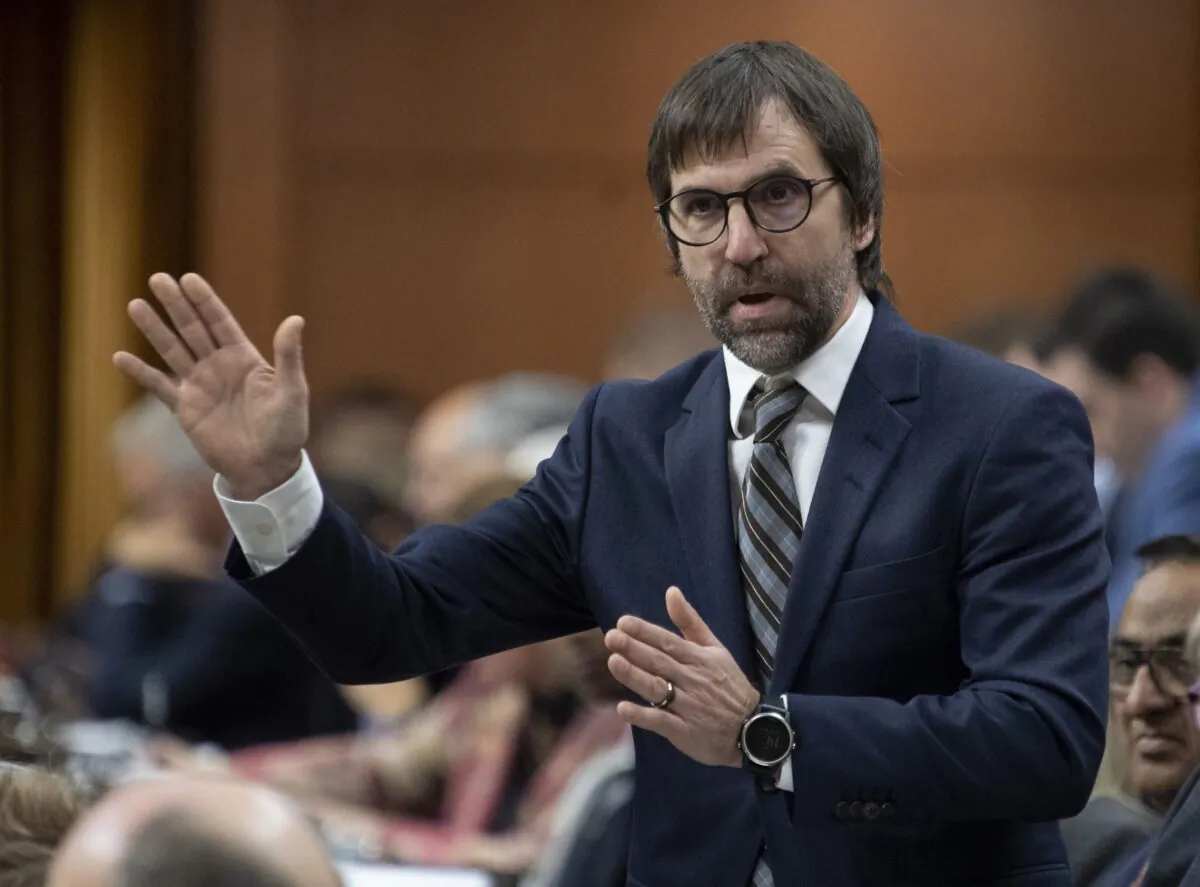 Heritage Minister Steven Guilbeault rises during question period in the House of Commons on Feb. 6, 2020. (The Canadian Press/Adrian Wyld)
