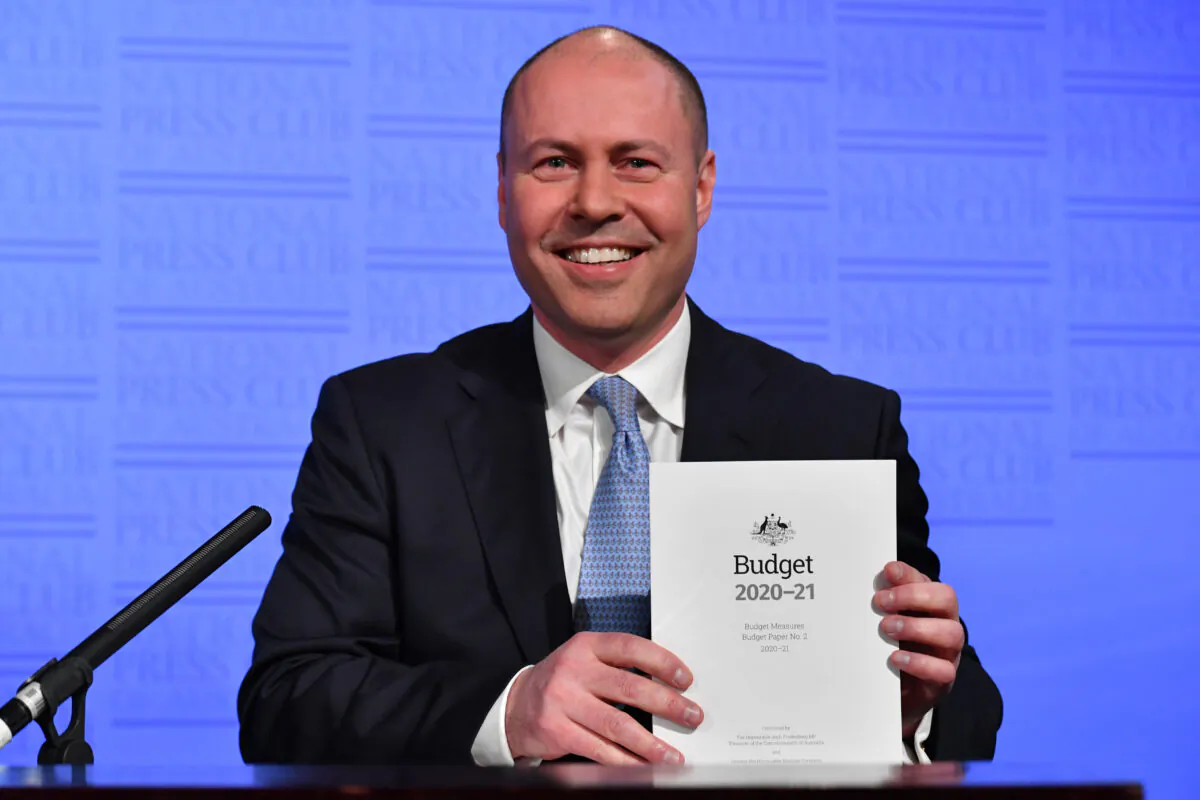 Federal treasurer Josh Frydenberg prior to his budget address at the National Press Club on October 07, 2020 in Canberra, Australia.
(Sam Mooy/Getty Images)