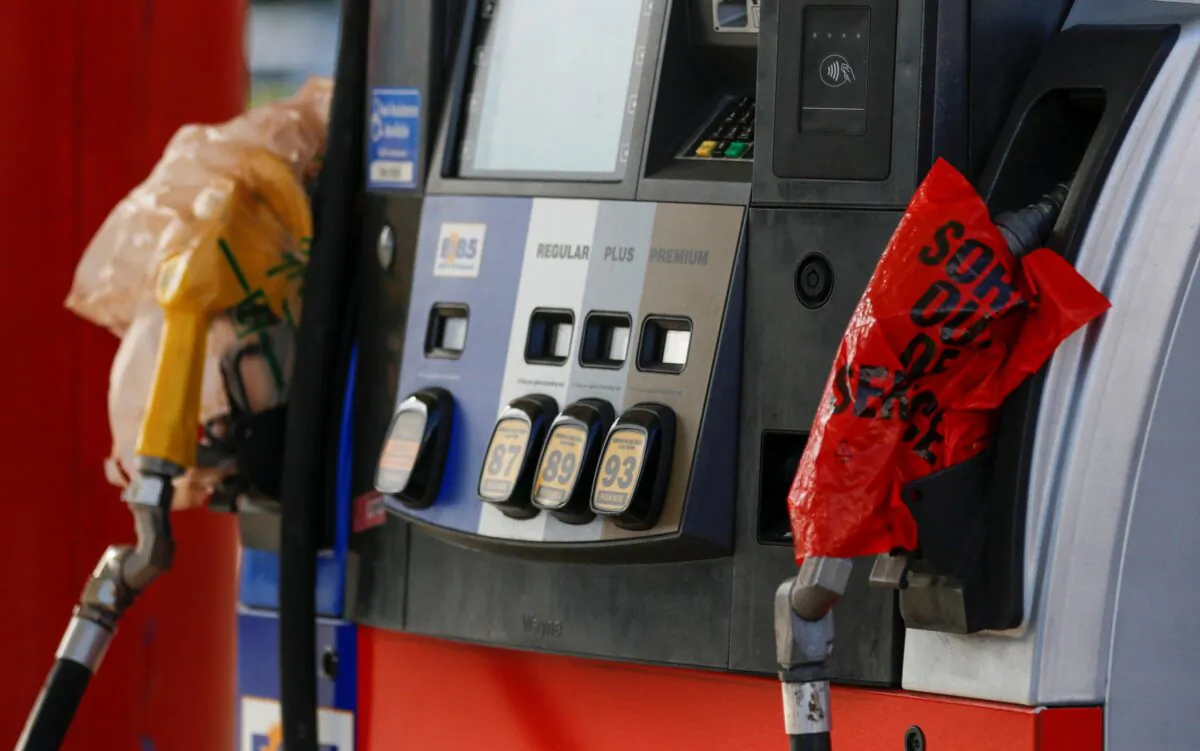 Sold out gas pumps are shown at a station in Pompano Beach, Fla., on Aug. 30, 2019. (Joe Skipper/Reuters)
