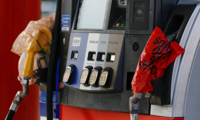 Sold out gas pumps are shown at a station in Pompano Beach, Fla., on Aug. 30, 2019. (Joe Skipper/Reuters)