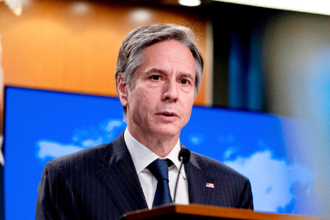 Secretary of State Antony Blinken speaks at a news conference to announce the annual International Religious Freedom Report at the State Department in Washington, on May 12, 2021. (Andrew Harnik/Pool/AFP via Getty Images)