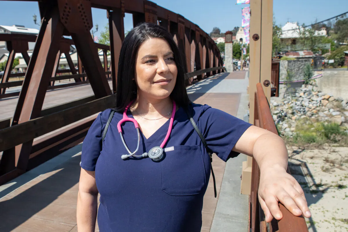 Nurse Joei Bianca in Temecula, Calif., on May 8, 2021. (John Fredricks/The Epoch Times)