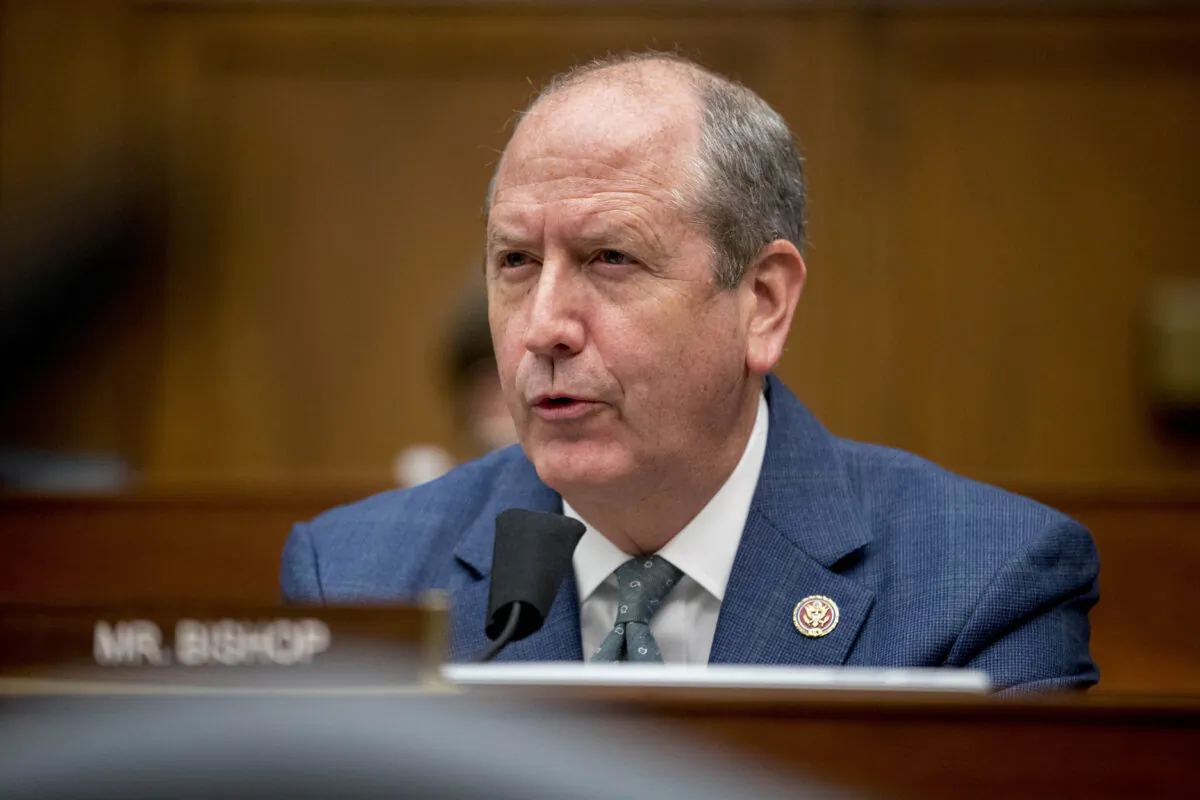 Rep. Dan Bishop (R-N.C.) speaks as Federal Emergency Management Agency Administrator Peter Gaynor testifies before a House Committee on Homeland Security meeting on Capitol Hill in Washington on July 22, 2020. (Andrew Harnik-Pool/Getty Images)