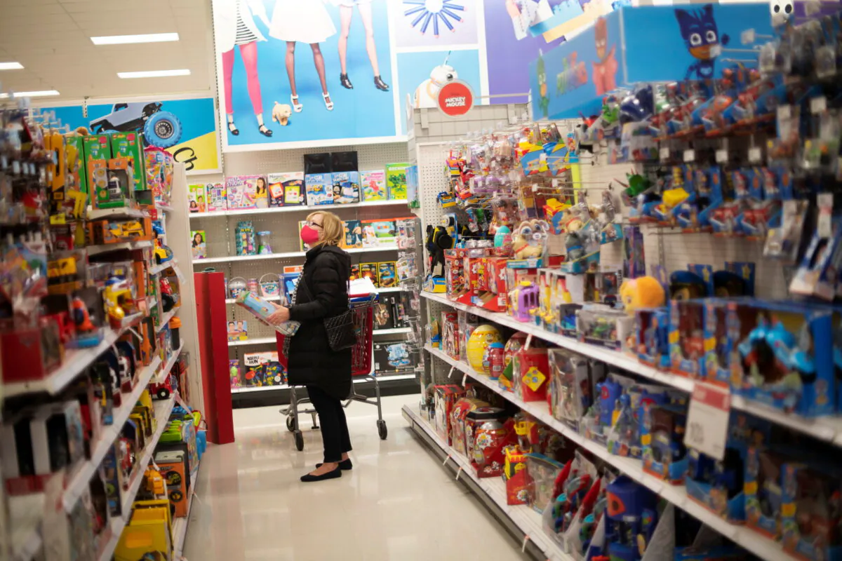 A shopper browses toys at a Target store in King of Prussia, Pa., on Nov. 20, 2020. (Mark Makela/Reuters)