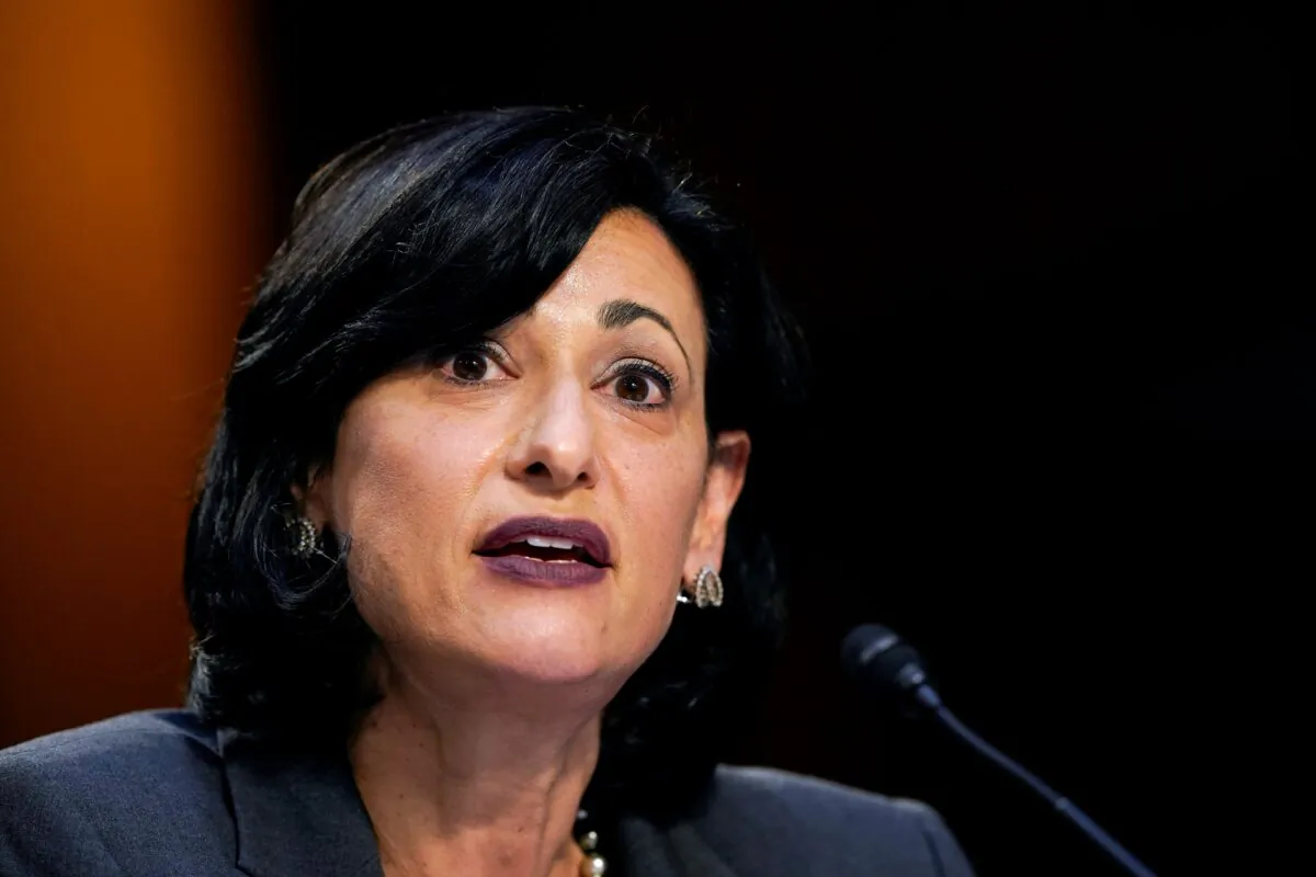 Dr. Rochelle Walensky, director of the Centers for Disease Control and Prevention, testifies during a U.S. Senate Health, Education, Labor and Pensions Committee hearing to examine the COVID-19 response, focusing on an update from federal officials, on Capitol Hill in Washington on March 18, 2021. (Susan Walsh/Pool via Reuters)