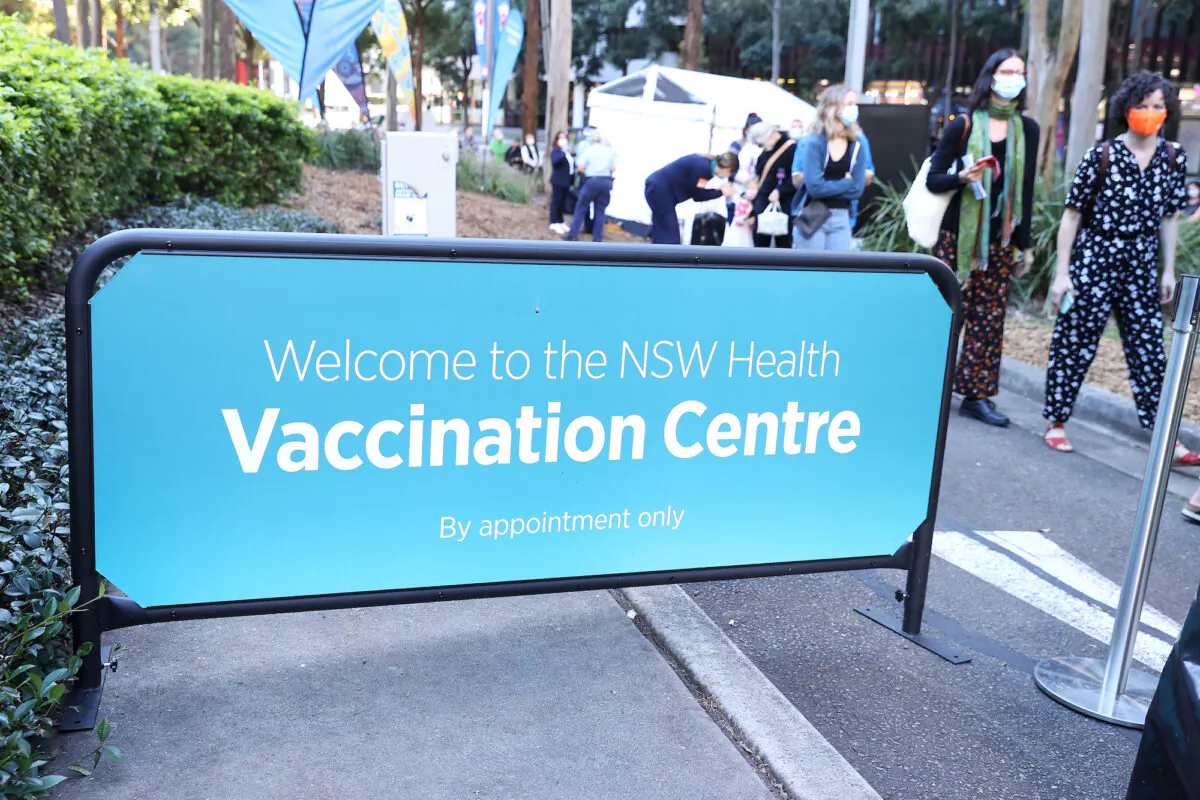 A general view of the NSW Health Vaccination Centre in Sydney Olympic Park in Sydney, Australia on May 10, 2021. (Mark Kolbe/Getty Images)