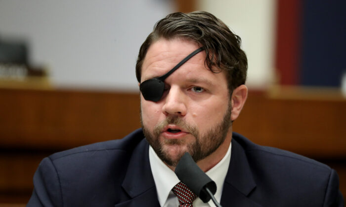 House Homeland Security Committee member Rep. Dan Crenshaw (R-Texas) speaks during a hearing in the Rayburn House Office Building on Capitol Hill in Washington, on Sept. 17, 2020. (Chip Somodevilla/Getty Images)