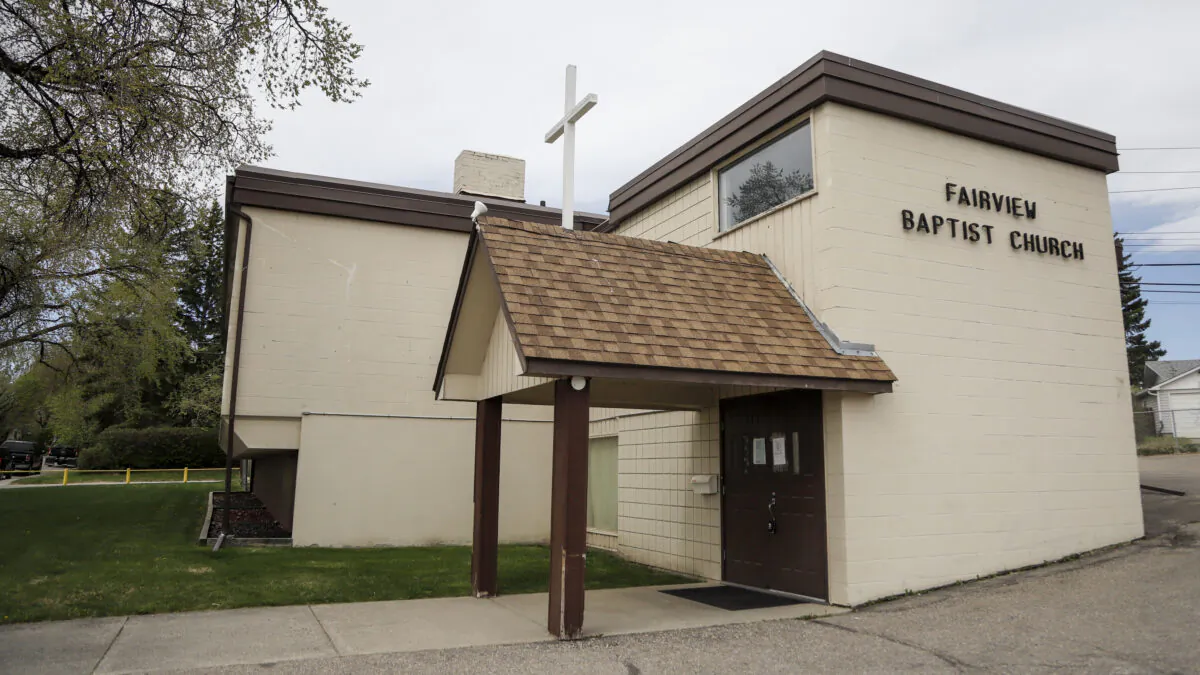 The Fairview Baptist Church is seen in Calgary, Alta., Canada, on May 17, 2021. (Jeff McIntosh/The Canadian Press)