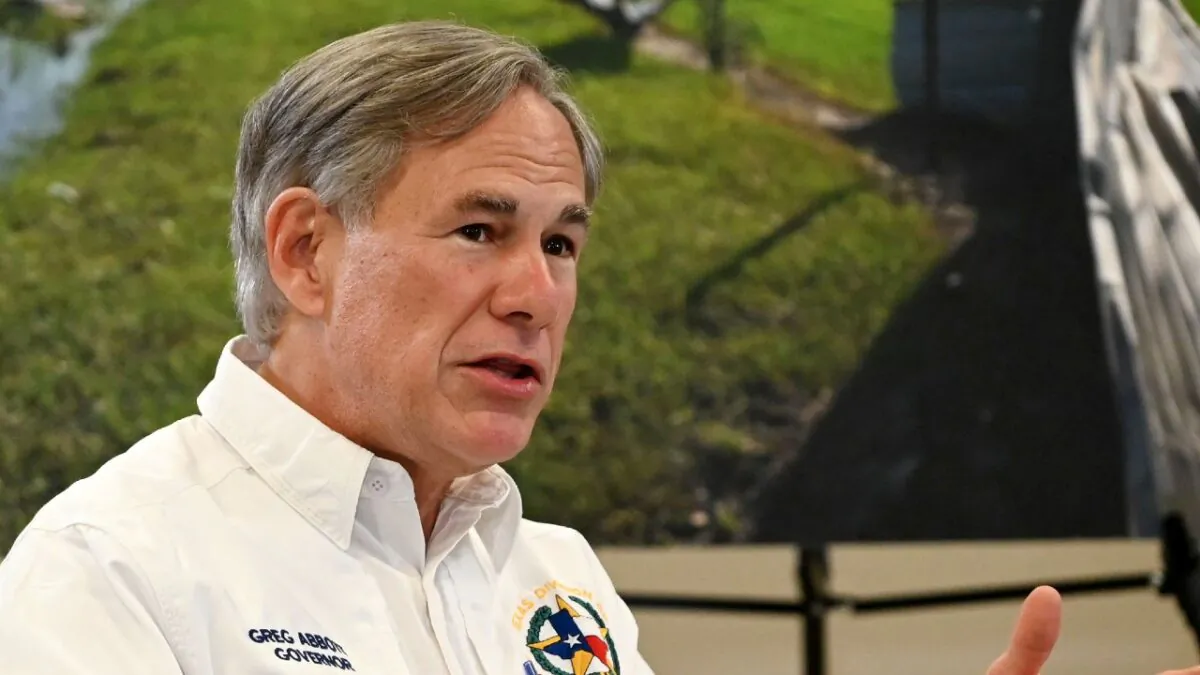 Texas Governor Greg Abbott attends a briefing in Orange, Texas, on Aug. 29, 2020. (Roberto Schmidt/AFP via Getty Images)