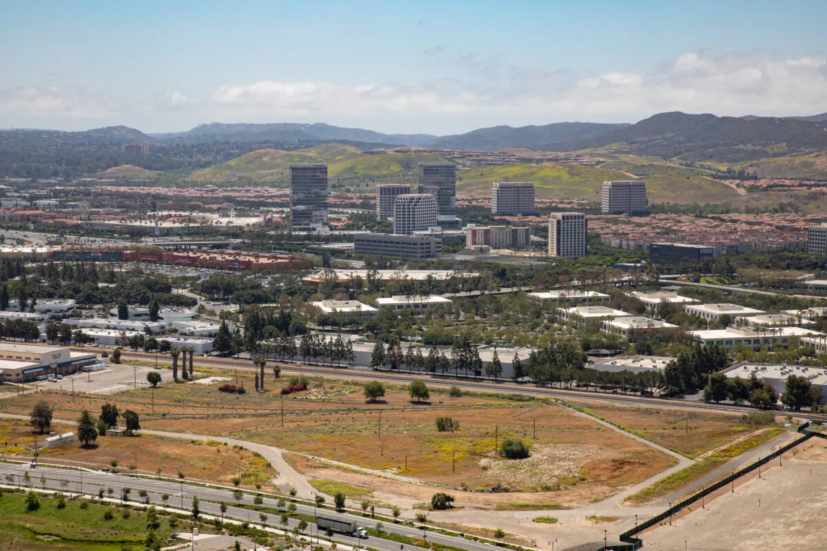 A view from the Great Park Balloon in Irvine, Calif., on May 6, 2021. (John Fredricks/The Epoch Times)