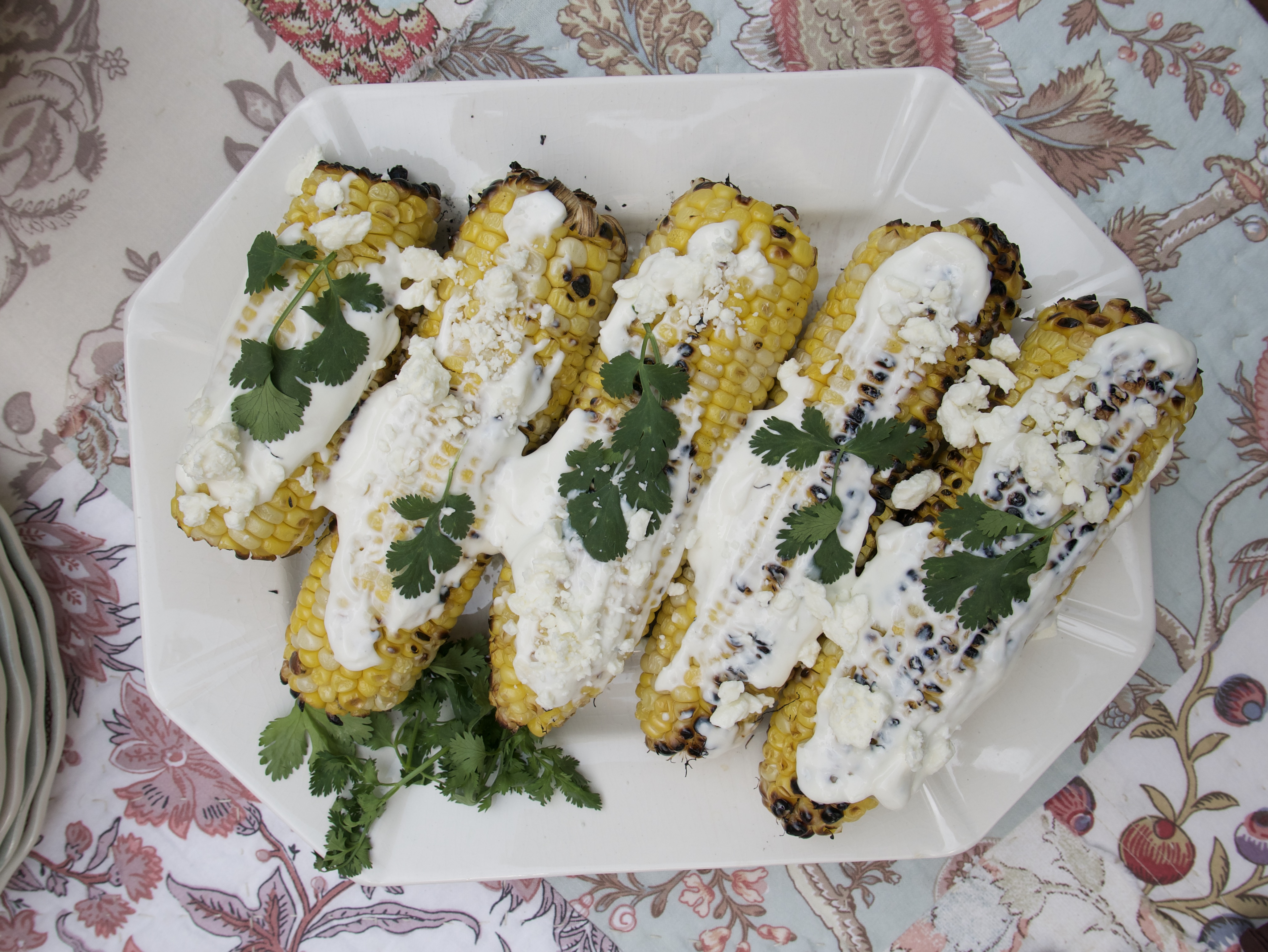 grilled corn close up