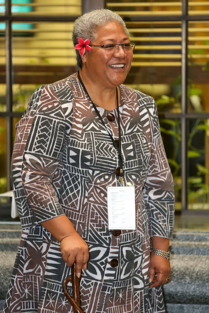 Samoan Prime Minister Elect Fiame Naomi Mata'afa speaks during the Pacific Parliamentary and Political Leaders Forum at Parliament in Wellington, New Zealand on April 18, 2013 (Hagen Hopkins/Getty Images)
