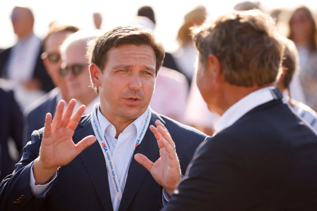 Florida Gov. Ron DeSantis in Juno Beach, Fla., on May 7, 2021. (Cliff Hawkins/Getty Images)