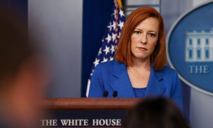 Press Secretary Jen Psaki holds a press briefing at the White House in Washington, U.S. May 24, 2021. (Evelyn Hockstein/Reuters)