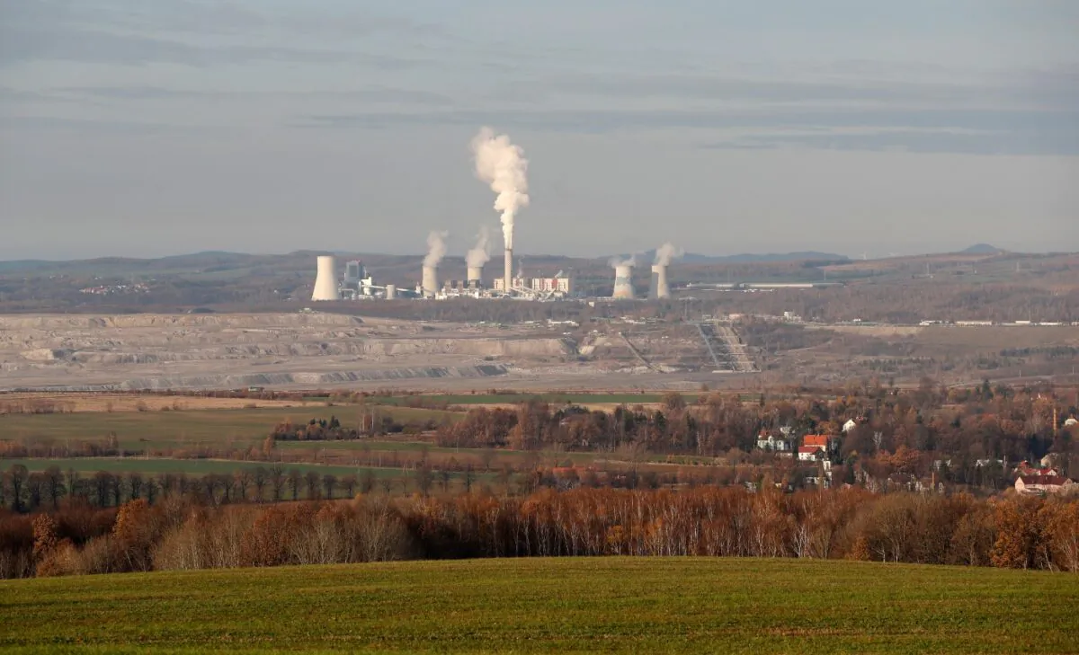 The Turow lignite coal mine and Turow power plant near the town of Bogatynia, Poland, on Nov. 19, 2019. (Petr David Josek/AP Photo)