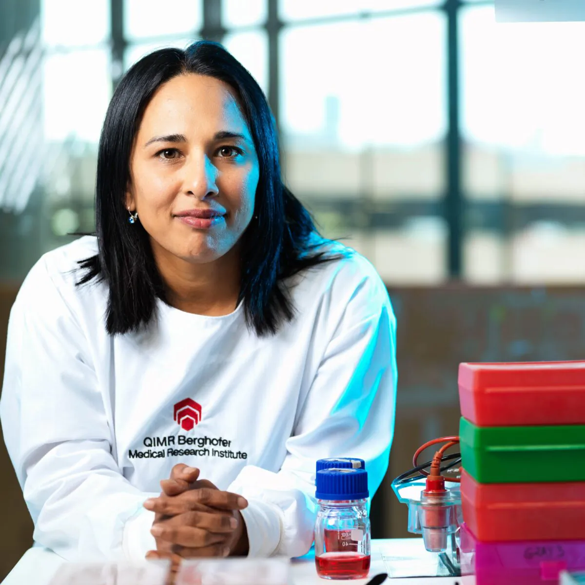 A team led by Professor Subha Rao has developed two new drugs that could protect unvaccinated people against COVID-19. (AAP Image/Supplied by QIMR Berghofer Medical Research Institute)
