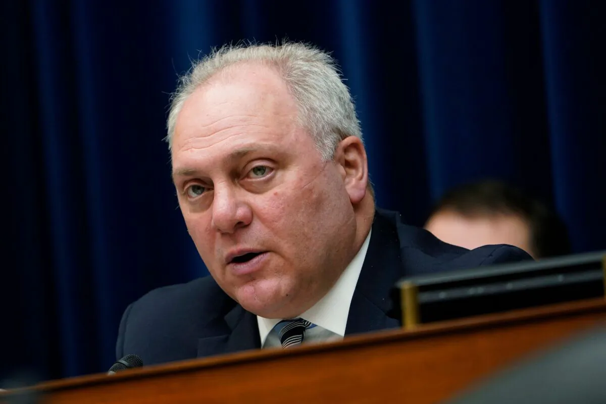 Rep. Steve Scalise (R-La.) speaks during a House Select Subcommittee on the Coronavirus Crisis hearing in the Rayburn House Office Building on Capitol Hill in Washington on May 19, 2021. (Susan Walsh/Pool/AFP via Getty Images)