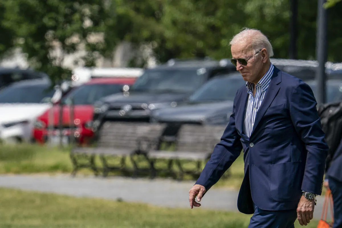 President Joe Biden walks on the Ellipse to board Marine One in Washington on May 22, 2021. (Tasos Katopodis/Getty Images)