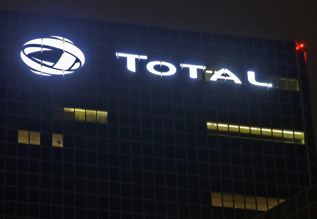 The logo of French oil giant Total at company headquarters in La Defense business district, outside Paris, on Oct. 12, 2016. (Michel Euler/AP Photo)