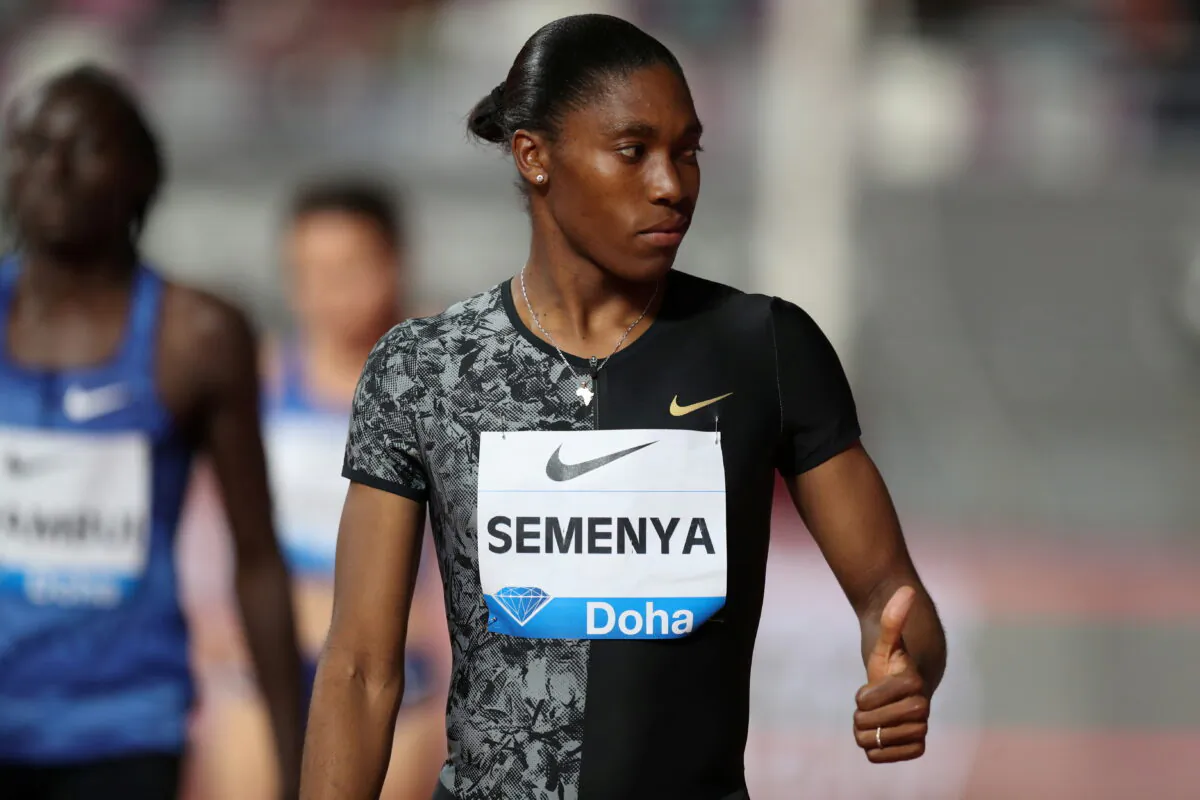 South Africa's Caster Semenya is seen before the women's 800 meters during the IAAF Diamond League event at the Khalifa International Stadium in Doha, Qatar, on May 3, 2019. (Ibraheem Al Omari/Reuters)