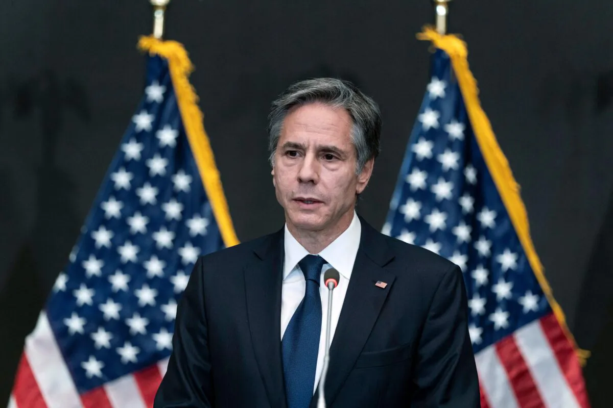 US Secretary of State Antony Blinken departs after gives a press conference in the Jordanian capital Amman, on May 26, 2021. (Alex Brandon/POOL/AFP via Getty Images)