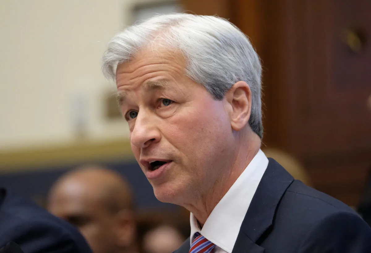 Jamie Dimon, chief executive officer of JPMorgan Chase & Co., speaks during a House Financial Services Committee hearing on Capitol Hill in Washington on April 10, 2019. (Alex Wroblewski/Getty Images)