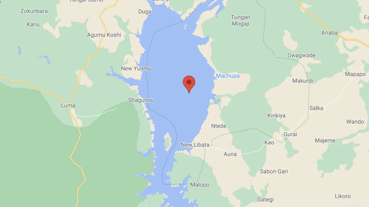 A map showing Kainji Lake in Nigeria. (Google Maps)