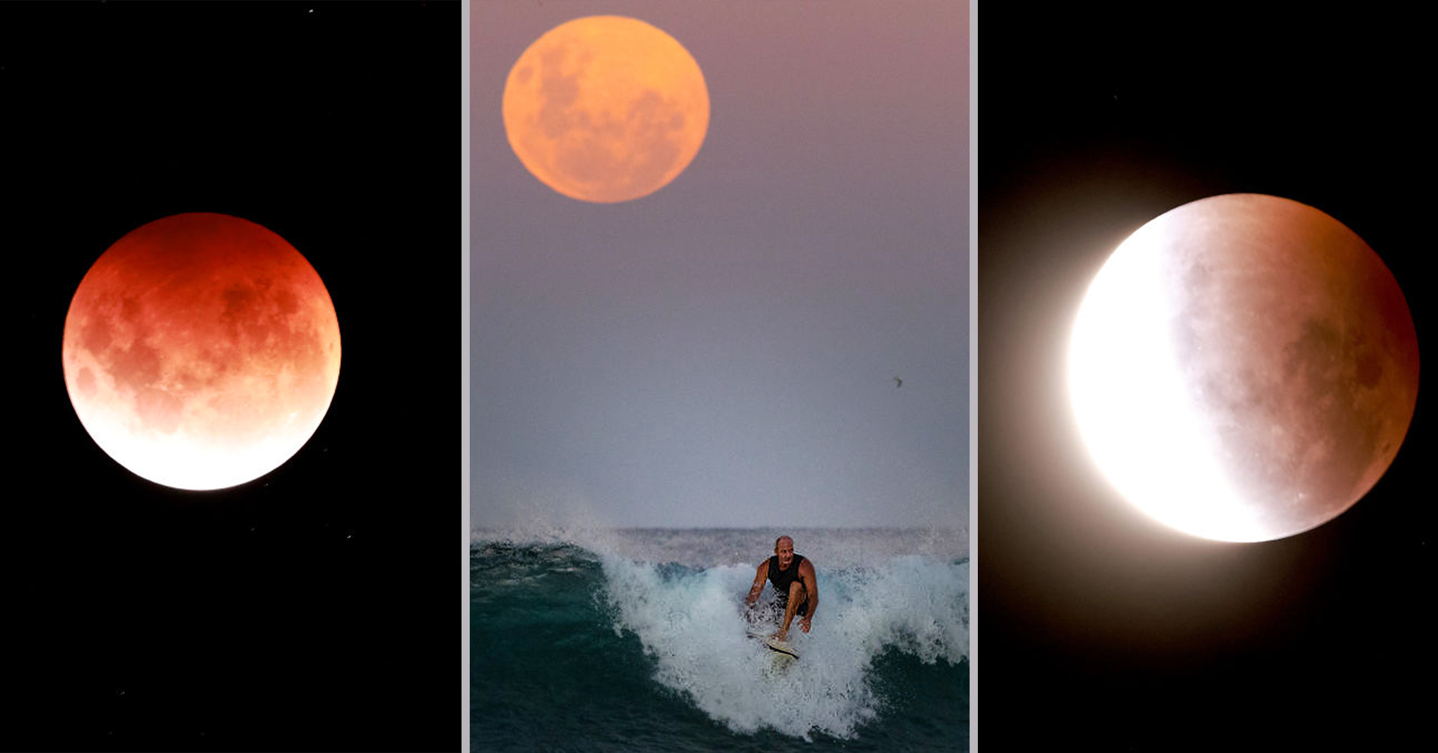 Unreal Photos Show Super Blood Moon During Total Lunar Eclipse Across The Pacific