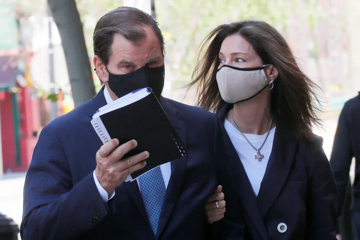Mark Hauser, founder of Hauser Private Equity, arrives for a sentencing hearing for his role in a nationwide college admissions cheating scheme, at the federal courthouse in Boston, Massachusetts, U.S., on May 27, 2021.  (Brian Snyder/Reuters)