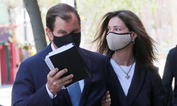 Mark Hauser, founder of Hauser Private Equity, arrives for a sentencing hearing for his role in a nationwide college admissions cheating scheme, at the federal courthouse in Boston, Massachusetts, U.S., on May 27, 2021.  (Brian Snyder/Reuters)