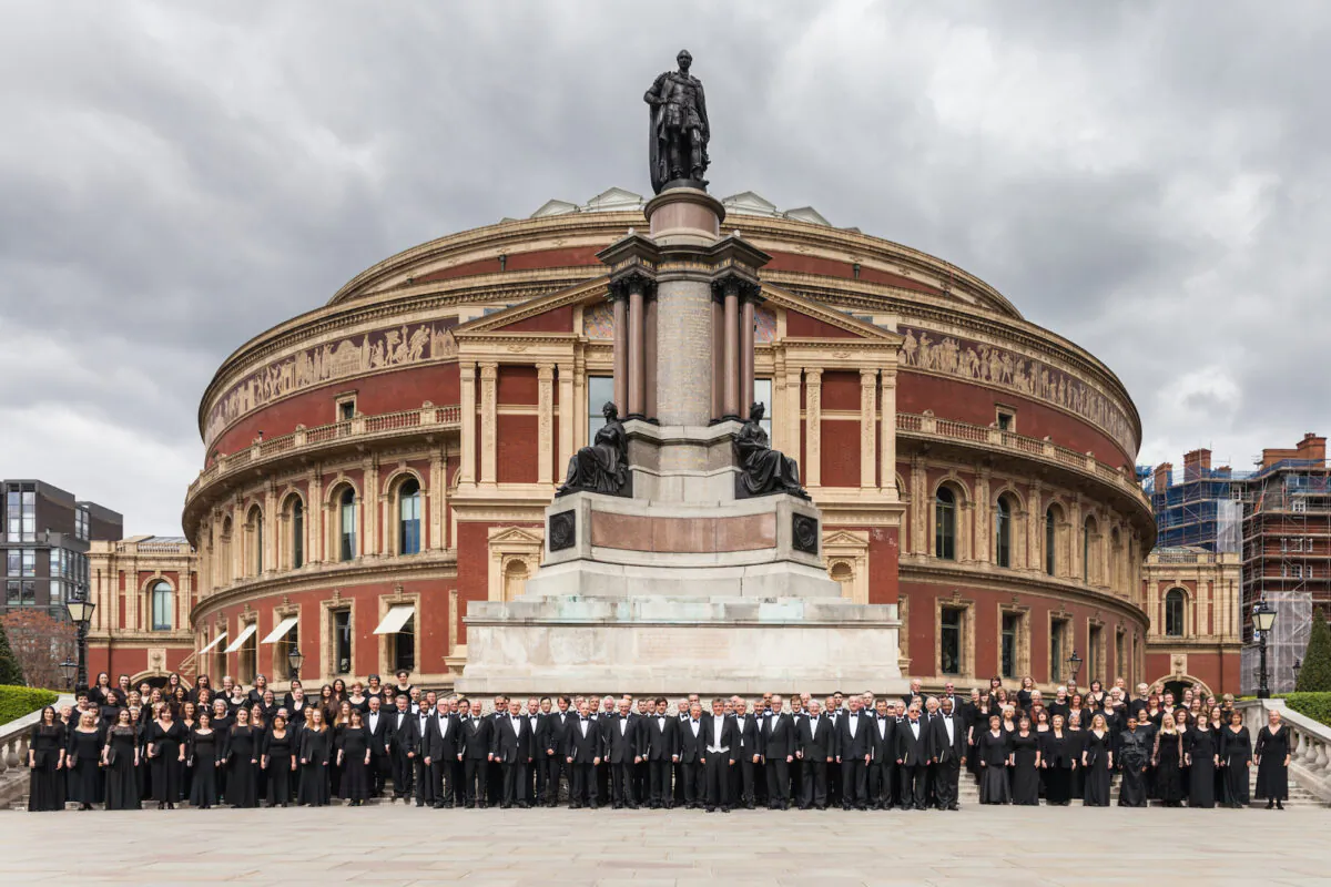 Royal Choral Society in front of the Royal Albert Hall, London, UK, in 2014. (Royal Choral Society)