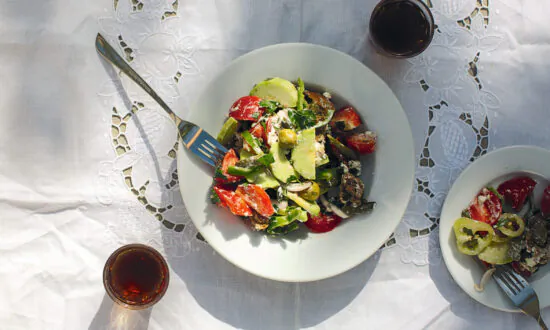 Cretan Summer Salad With Fresh Cheese and Traditional Rusks