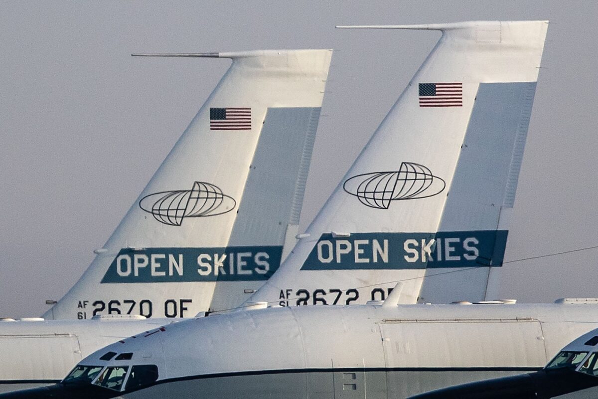 Two Offutt-based OC-135B jets
