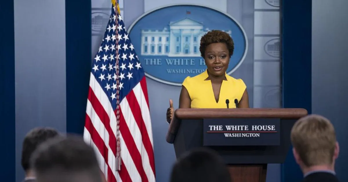 White House deputy press secretary Karine Jean-Pierre speaks during a press briefing at the White House in Washington on May 26, 2021. (Evan Vucci/AP Photo)
