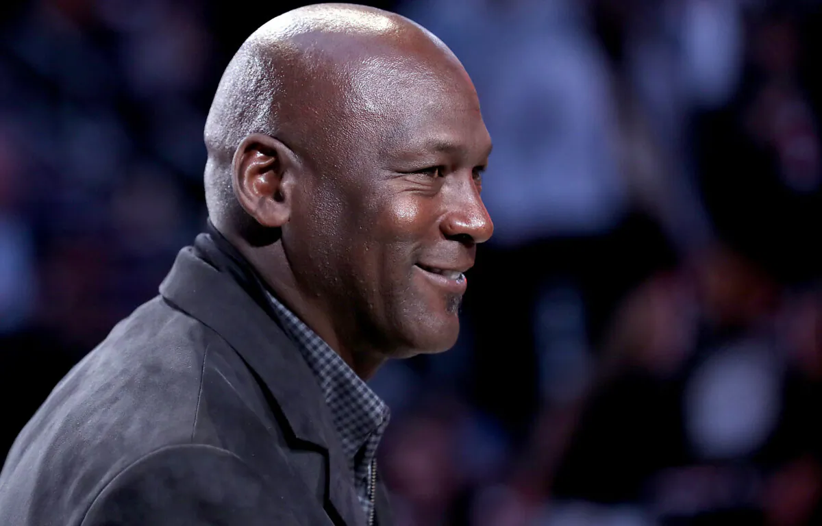 Michael Jordan, owner of the Charlotte Hornets, takes part in a ceremony honoring the 2020 NBA All-Star game during a break in play as Team LeBron take on Team Giannis in the fourth quarter during the NBA All-Star game as part of the 2019 NBA All-Star Weekend at Spectrum Center in Charlotte, N.C., on Feb. 17, 2019. (Streeter Lecka/Getty Images)