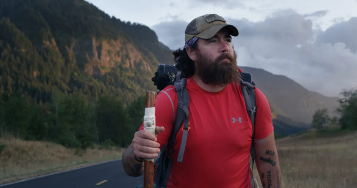 Marine Corps veteran Jon Hancock on his 5,800-mile journey. (Bastards' Road)