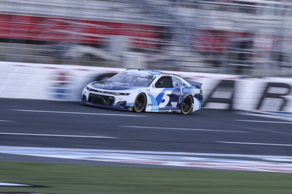 Kyle Larson drives in the NASCAR Cup