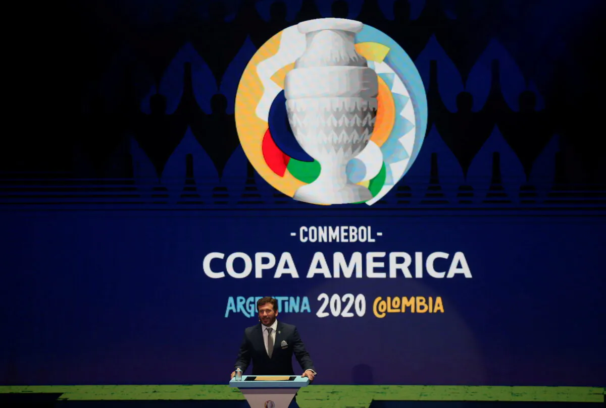 CONMEBOL President Alejandro Dominguez during the Copa America Argentina-Colombia 2020 Draw in Cartagena, Colombia, on Dec. 3, 2019. (Luisa Gonzalez/Reuters)
