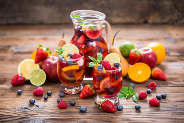 Summer punch with fruits