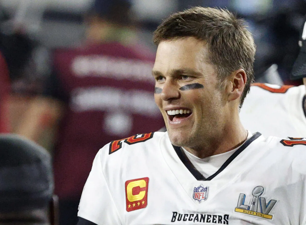 Tampa Bay Buccaneers' Tom Brady after winning the Super Bowl LV at Raymond James Stadium in Tampa, Fla., on Feb. 7, 2021. (Eve Edelheit/Reuters)