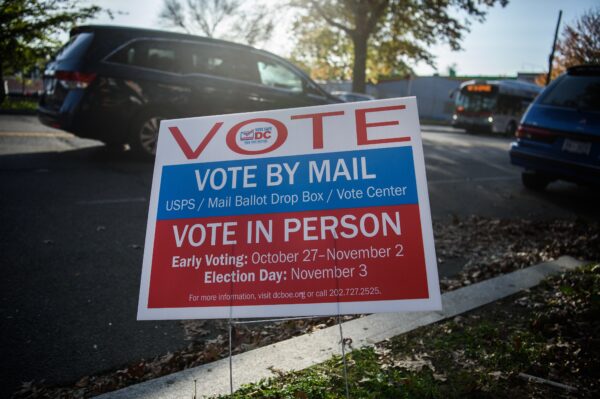 sign urging people to vote