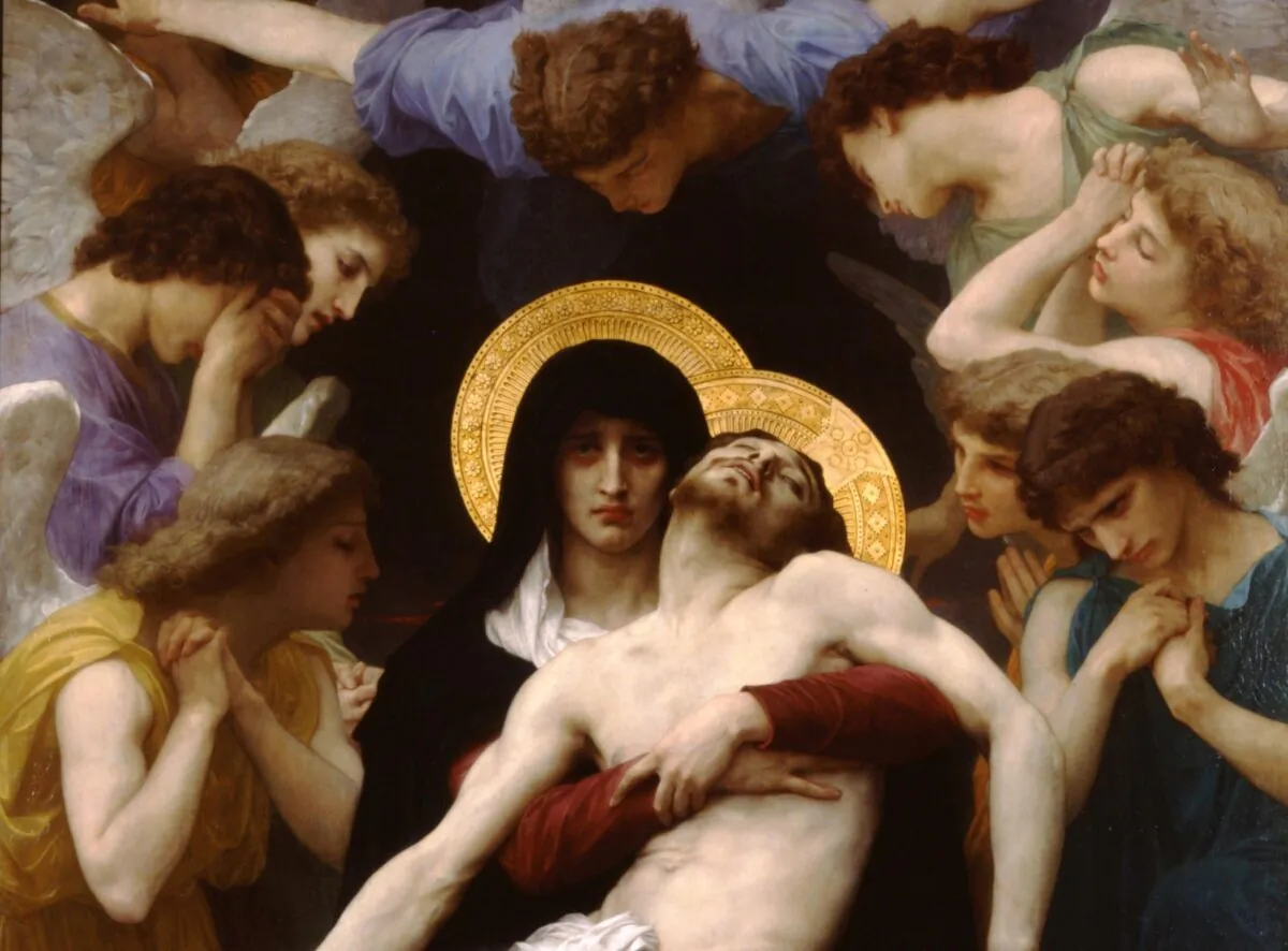A detail from “Pietà,” 1876, by William-Adolphe Bouguereau. Oil on canvas, 87.7 inches by 58.7 inches. Private Collection. (Public Domain)