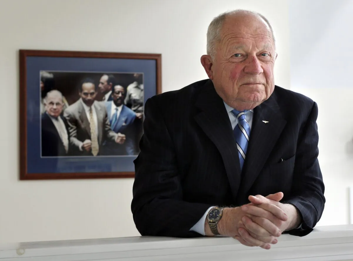 Famed defense attorney F. Lee Bailey poses in his office in Yarmouth, Maine, on May 22, 2014. (Robert F. Bukaty/AP Photo)