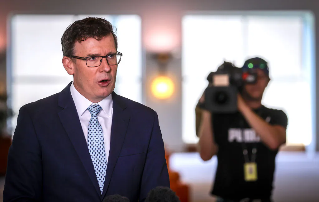 Australian Acting Immigration Minister Alan Tudge speaks during a media conference at Parliament House on September 4, 2020 in Canberra, Australia. (David Gray/Getty Images)