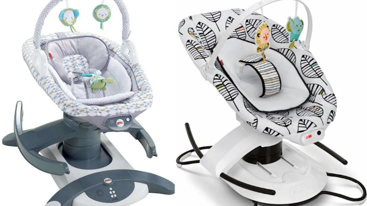 Rock ‘n Glide Soothers (L) and 2-in-1 Soothe ’n Play Glider (R) in a file photo. (Consumer Product Safety Commission)
