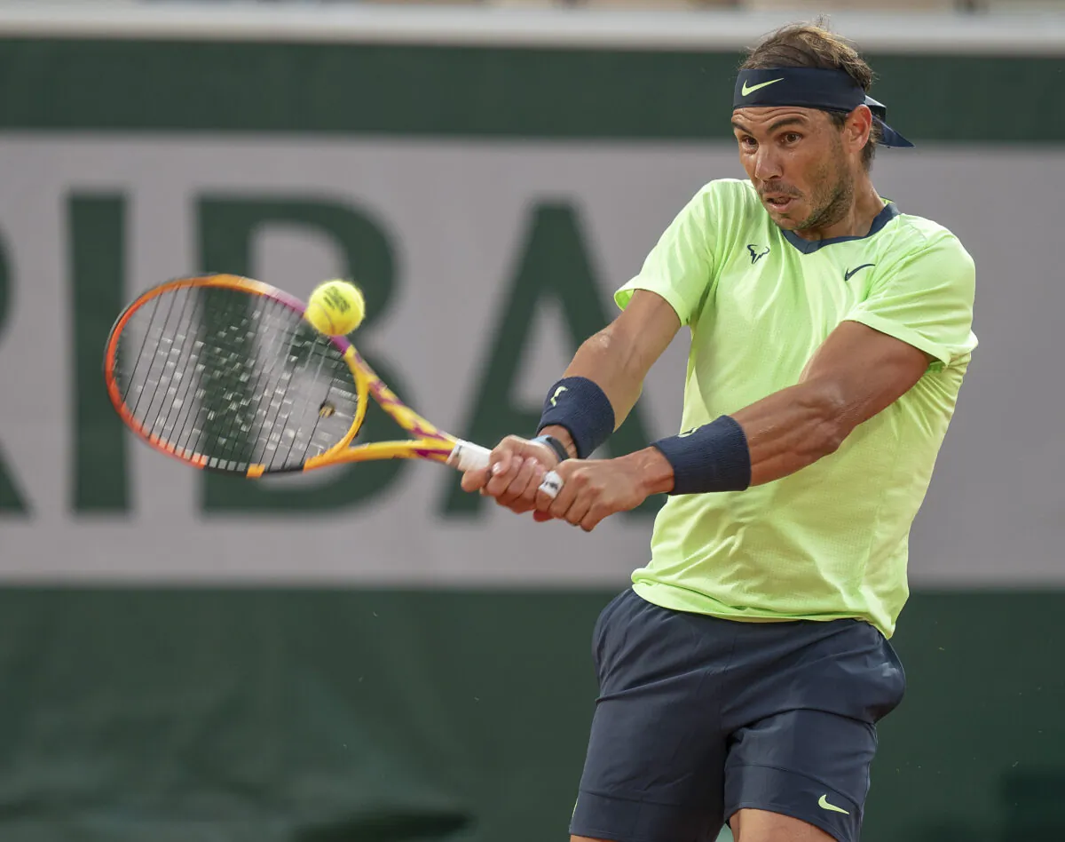 Rafael Nadal (ESP) in action during his match against Richard Gasquet (FRA) on day five of the French Open at Stade Roland Garro in Paris, France, on Jun 3, 2021. (Susan Mullane-USA TODAY Sports)