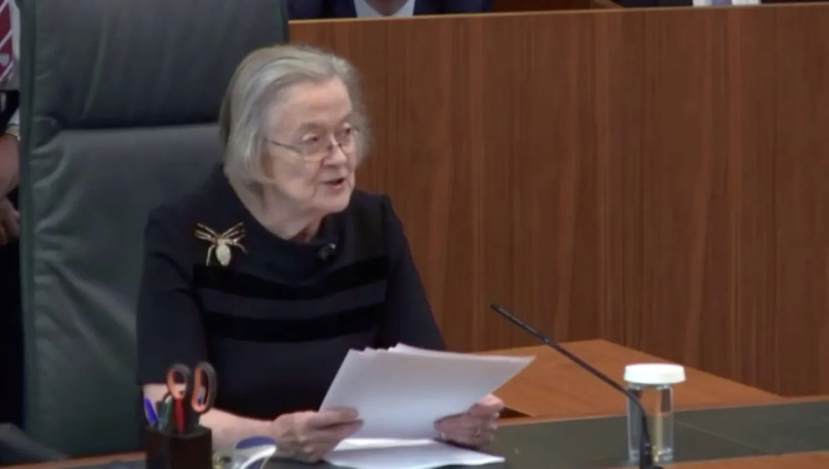 In this still image taken from Supreme Court/Parliament TV footage, head of Supreme Court of the United Kingdom Lady Brenda Hale announces ruling, that British Prime Minister Boris Johnson's decision to prorogue parliament was unlawful, ahead of Brexit, at the Supreme Court of the United Kingdom in London, Britain, on Sept. 24, 2019. (Supreme Court/Parliament TV via Reuters/File)