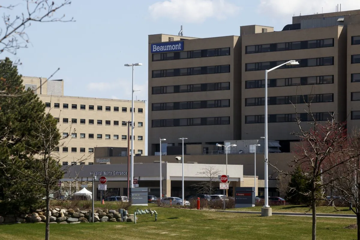 A hospital is seen in Royal Oak, Mich., on April 8, 2020. (Elaine Cromie/Getty Images)