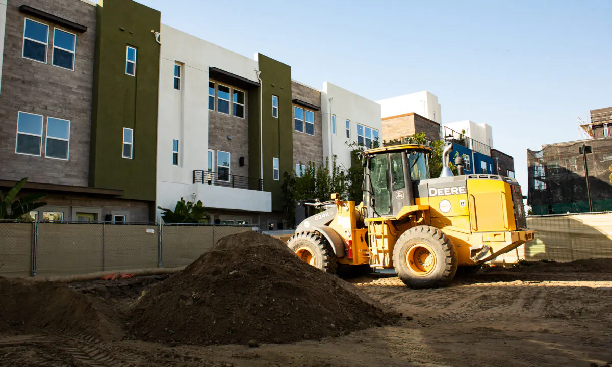 A construction site in Anaheim, Calif., on Jan. 8, 2021. (John Fredricks/The Epoch Times)