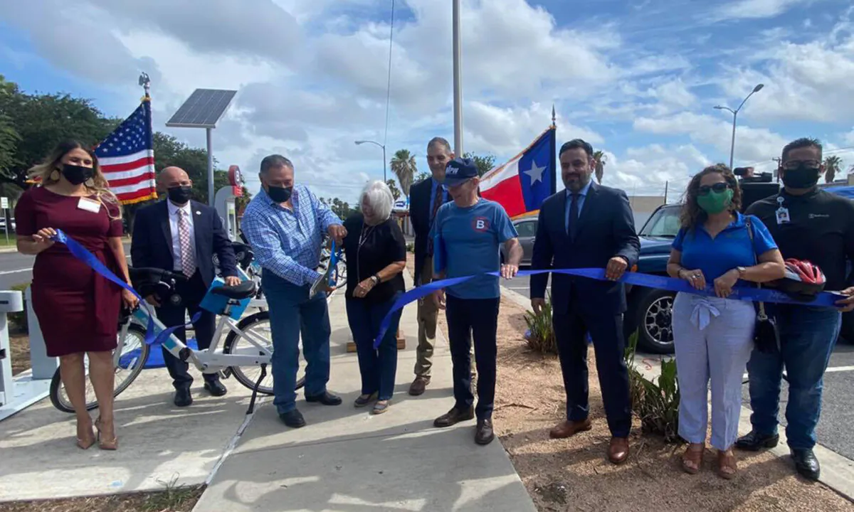 Javier Villalobos, third from the left, in a local event on May 21, 2021. (Courtesy of the City of McAllen)